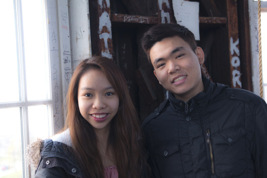 Hailie Nguyen and Phong Le pose for a photograph. 