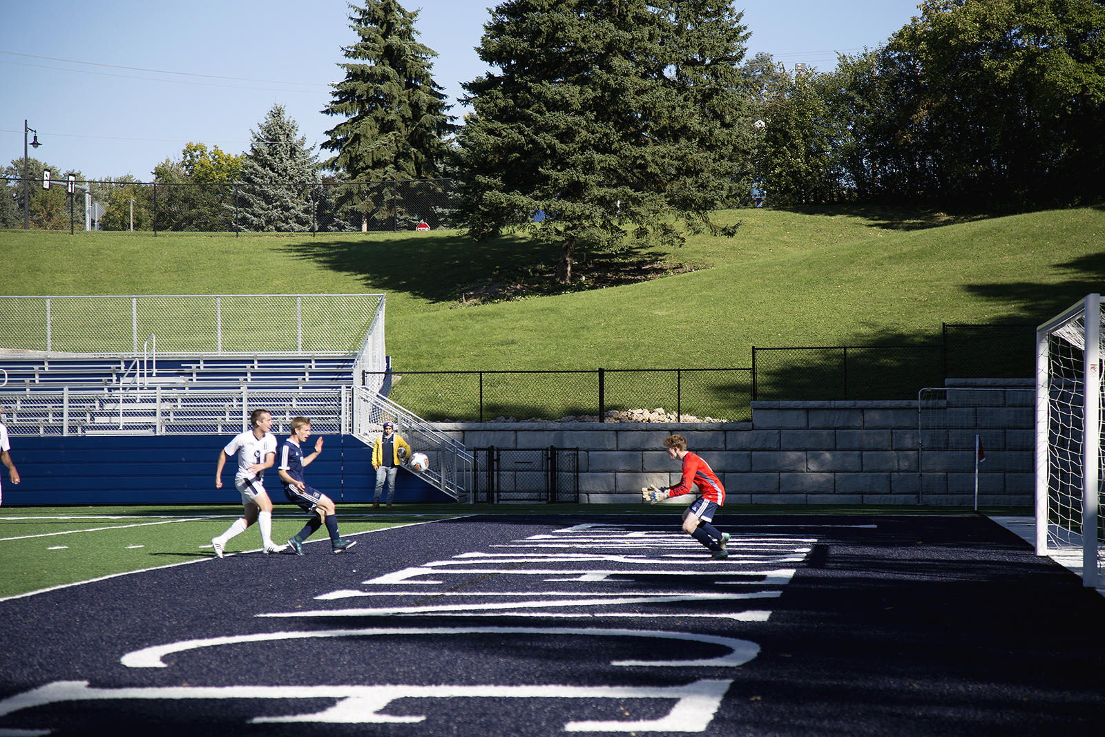 Soccer charged to a decisive 8-0 win over Maranatha Baptist on Oct. 8. Photo by Victor Nguyen